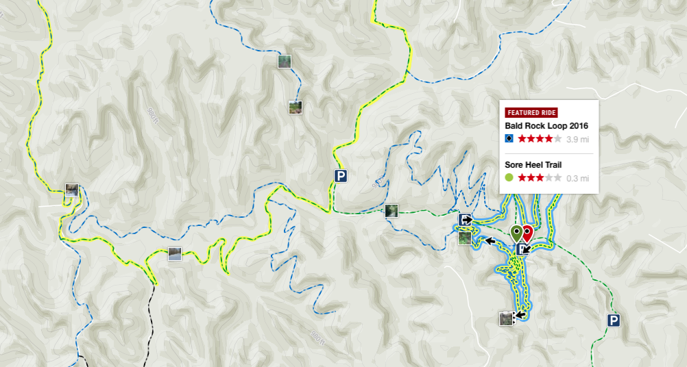 Map of mountain bike trails in Lee County, Kentucky. 